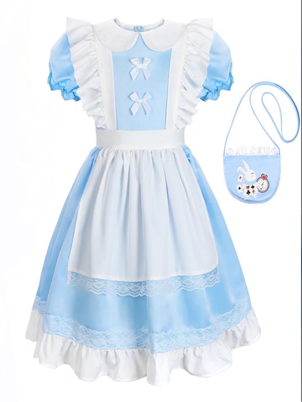 NWOT ReliBeauty Princess Deluxe Halloween Dress with Apron and Purse Alice